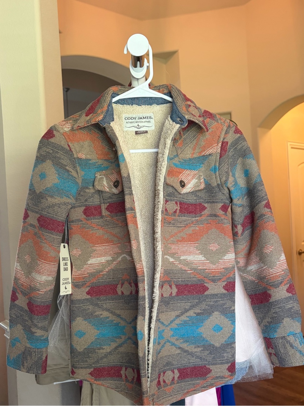 Cody James Kids' Sherpa-Lined Aztec Jacket - Multi-Color
